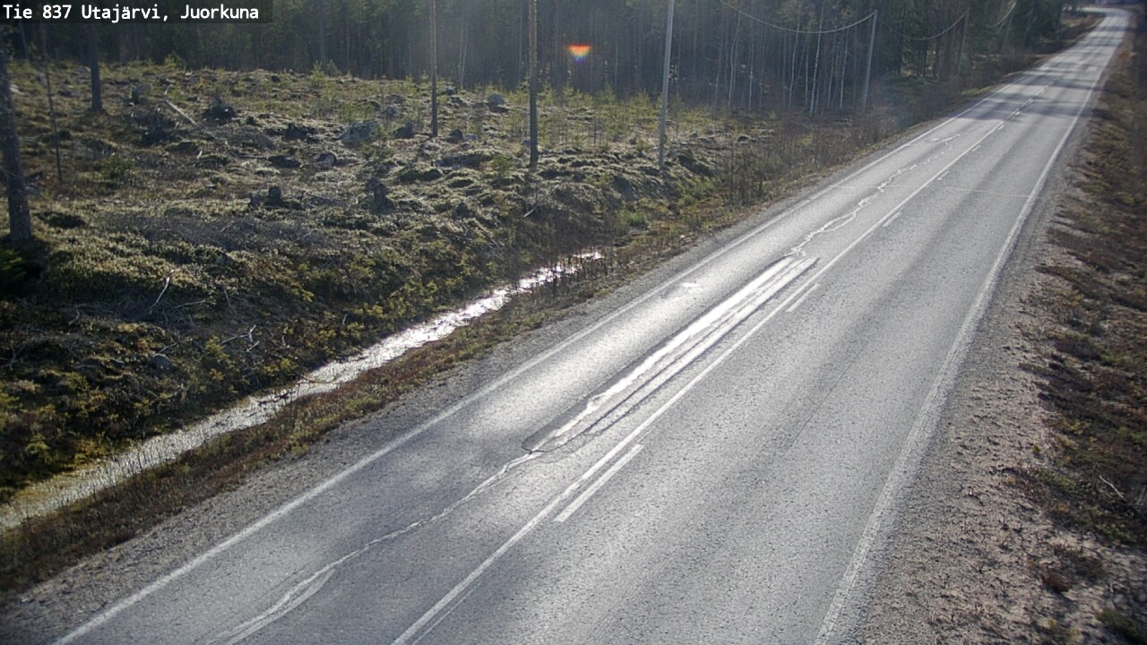 Weather Camera Image Väg 837 Utajärvi, Juorkuna, Utajärvi, Pohjois-Pohjanmaa