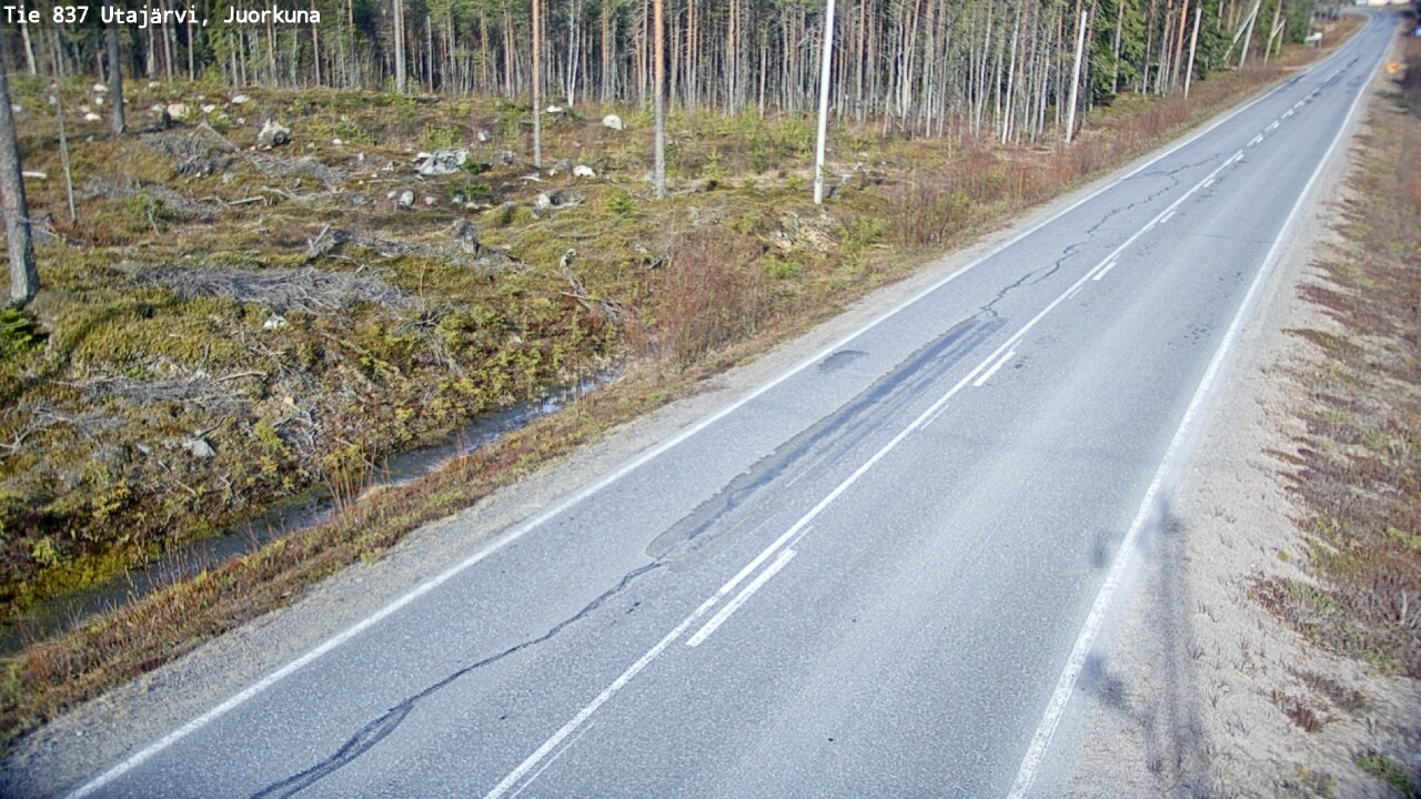 Weather Camera Image Väg 837 Utajärvi, Juorkuna, Utajärvi, Pohjois-Pohjanmaa