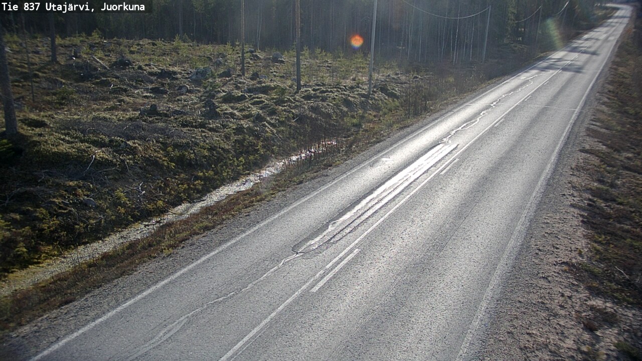 Weather Camera Image Väg 837 Utajärvi, Juorkuna, Utajärvi, Pohjois-Pohjanmaa