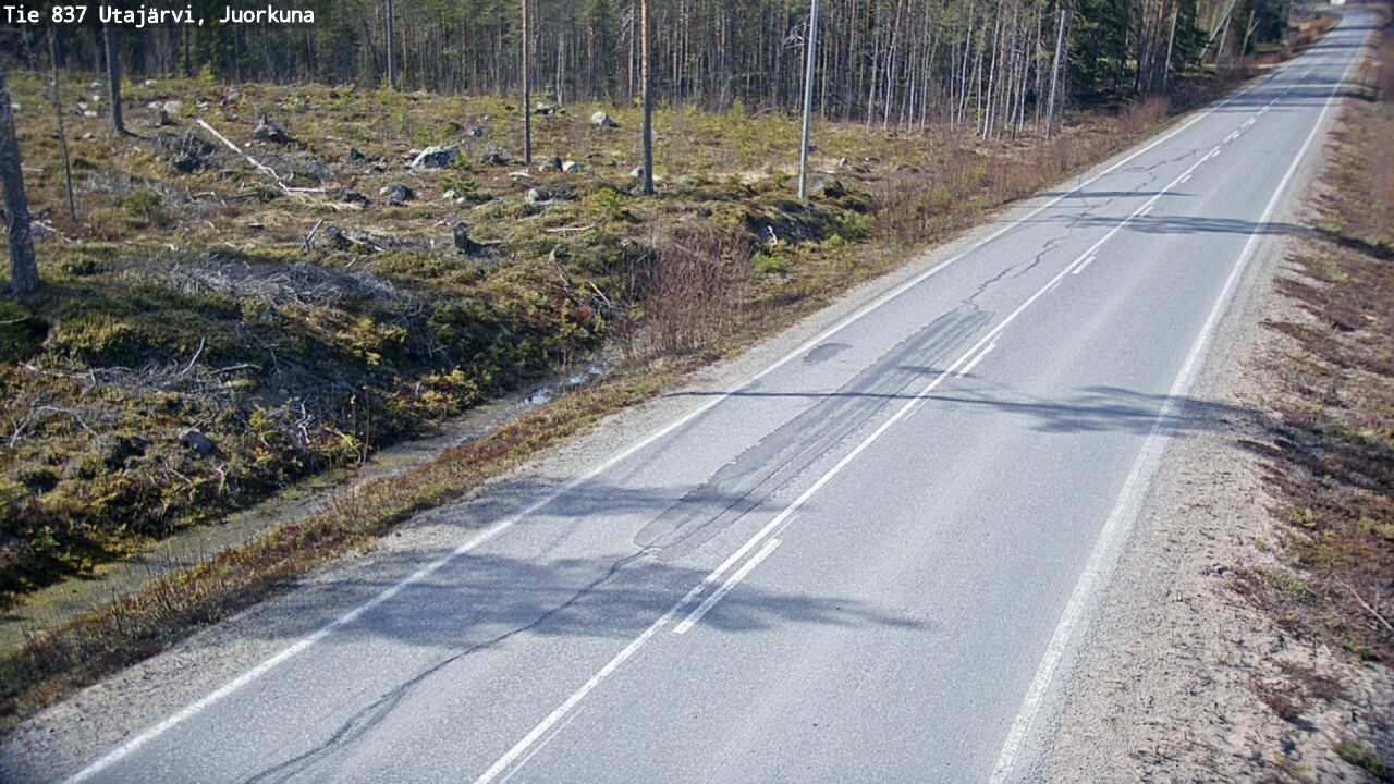 Weather Camera Image Väg 837 Utajärvi, Juorkuna, Utajärvi, Pohjois-Pohjanmaa