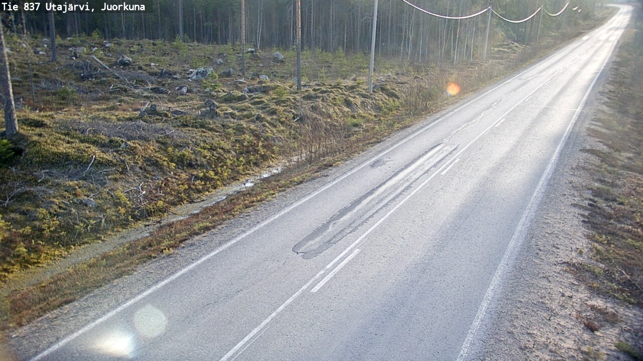 Weather Camera Image Väg 837 Utajärvi, Juorkuna, Utajärvi, Pohjois-Pohjanmaa