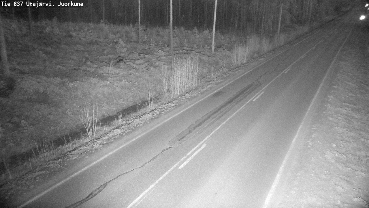 Weather Camera Image Väg 837 Utajärvi, Juorkuna, Utajärvi, Pohjois-Pohjanmaa
