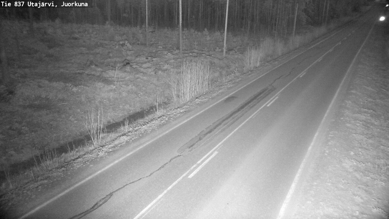 Weather Camera Image Väg 837 Utajärvi, Juorkuna, Utajärvi, Pohjois-Pohjanmaa