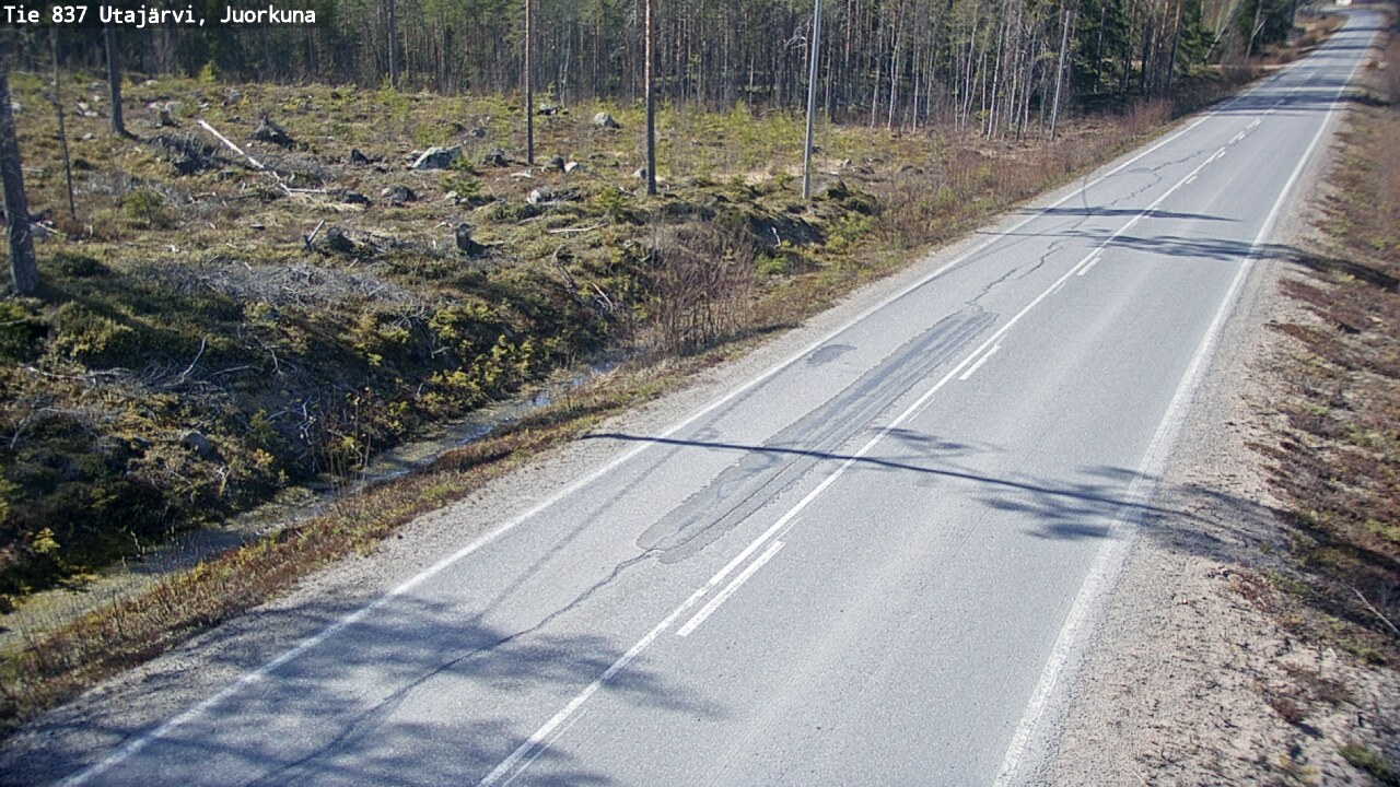 Weather Camera Image Väg 837 Utajärvi, Juorkuna, Utajärvi, Pohjois-Pohjanmaa