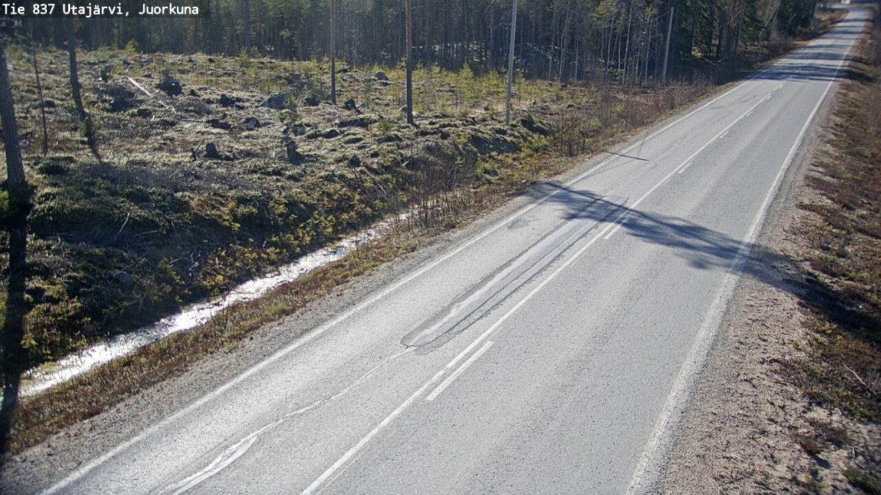 Weather Camera Image Väg 837 Utajärvi, Juorkuna, Utajärvi, Pohjois-Pohjanmaa