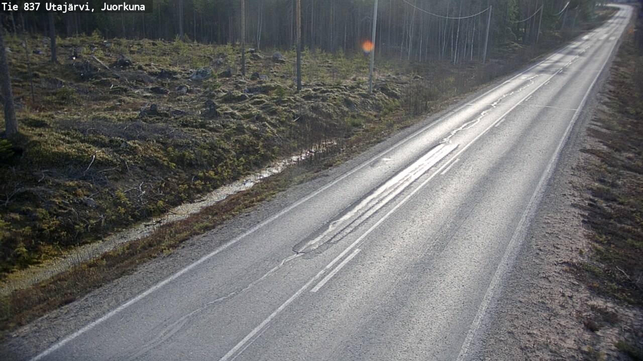 Weather Camera Image Väg 837 Utajärvi, Juorkuna, Utajärvi, Pohjois-Pohjanmaa