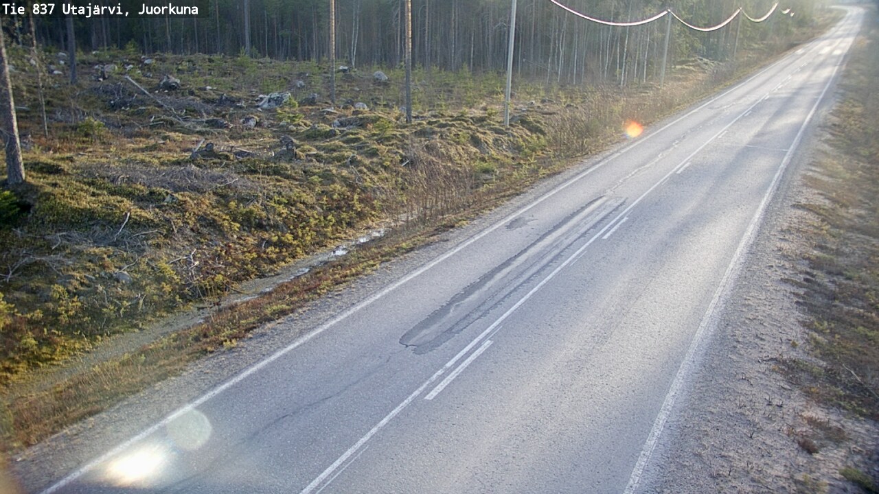 Weather Camera Image Väg 837 Utajärvi, Juorkuna, Utajärvi, Pohjois-Pohjanmaa