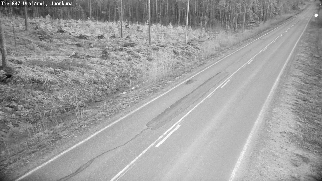 Weather Camera Image Väg 837 Utajärvi, Juorkuna, Utajärvi, Pohjois-Pohjanmaa