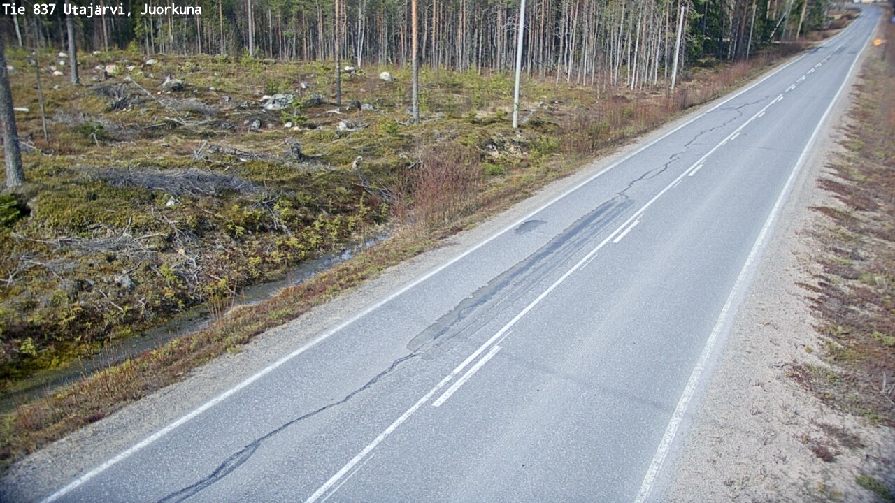 Weather Camera Image Väg 837 Utajärvi, Juorkuna, Utajärvi, Pohjois-Pohjanmaa