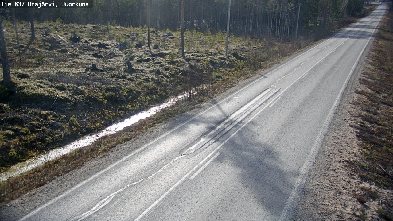 Weather Camera Image Väg 837 Utajärvi, Juorkuna, Utajärvi, Pohjois-Pohjanmaa