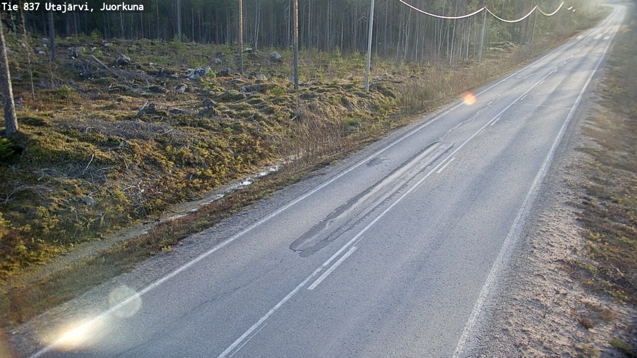 Weather Camera Image Väg 837 Utajärvi, Juorkuna, Utajärvi, Pohjois-Pohjanmaa