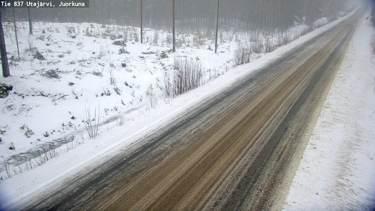 Weather Camera Image Väg 837 Utajärvi, Juorkuna, Utajärvi, Pohjois-Pohjanmaa