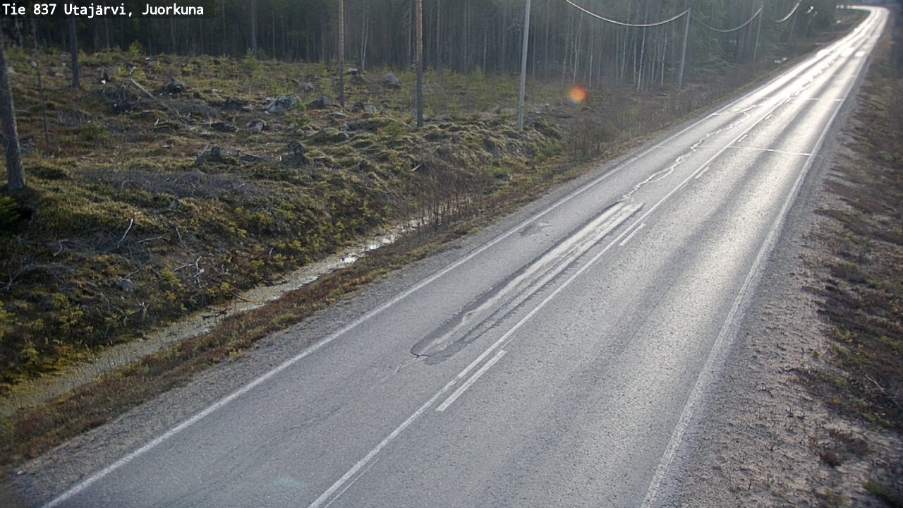 Weather Camera Image Väg 837 Utajärvi, Juorkuna, Utajärvi, Pohjois-Pohjanmaa