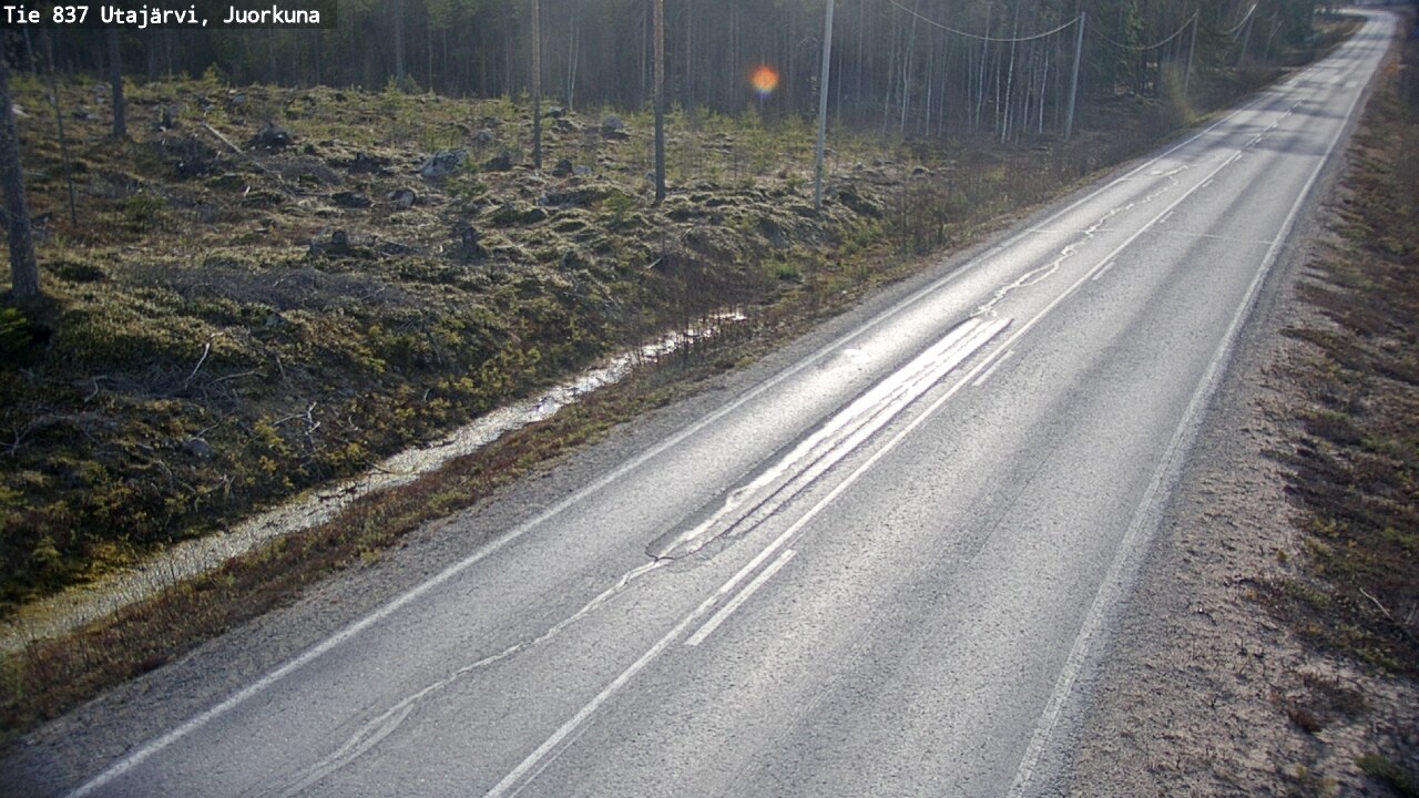 Weather Camera Image Väg 837 Utajärvi, Juorkuna, Utajärvi, Pohjois-Pohjanmaa