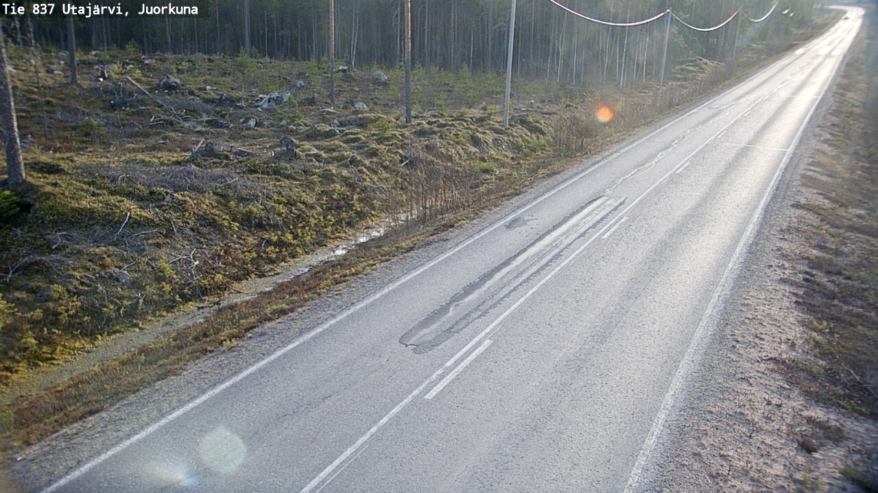 Weather Camera Image Väg 837 Utajärvi, Juorkuna, Utajärvi, Pohjois-Pohjanmaa