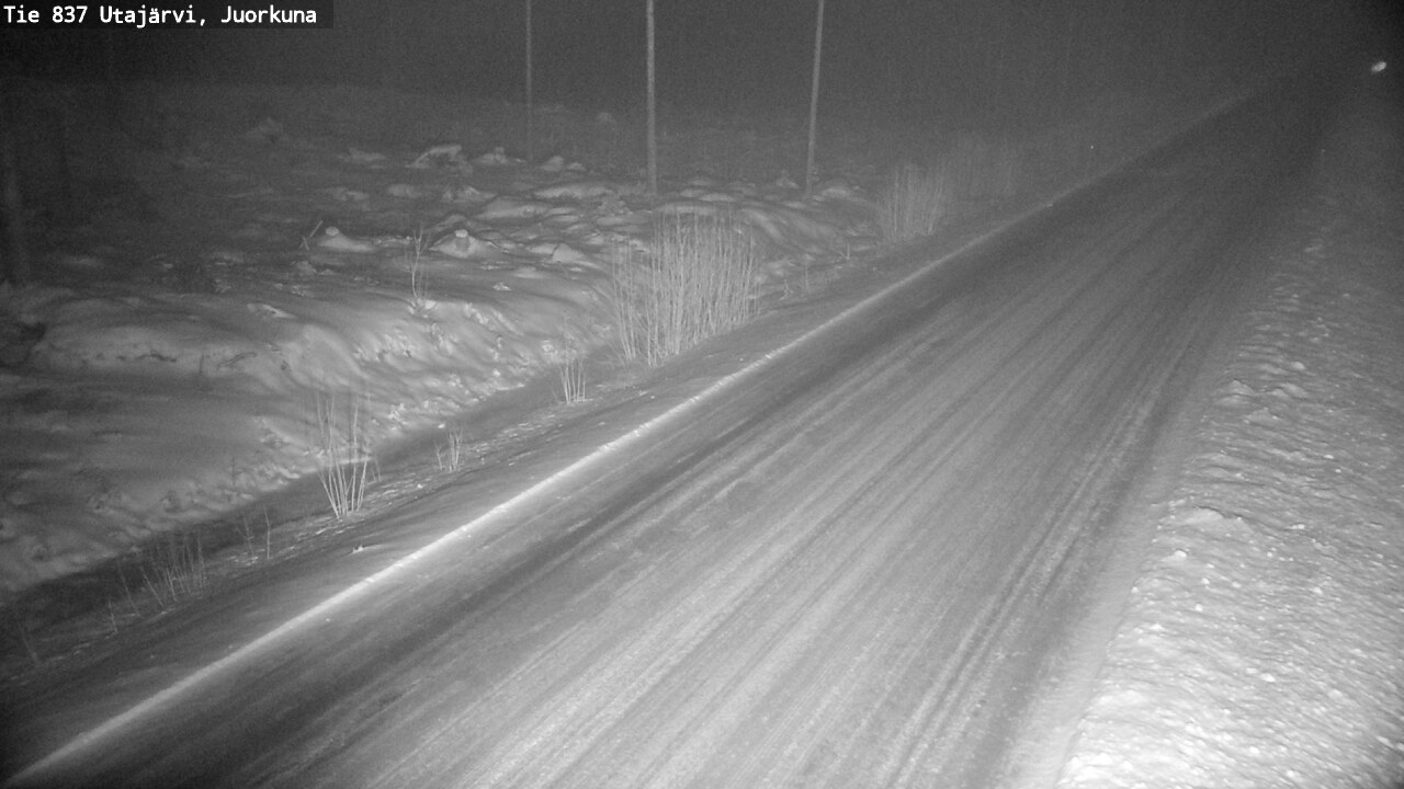 Weather Camera Image Väg 837 Utajärvi, Juorkuna, Utajärvi, Pohjois-Pohjanmaa