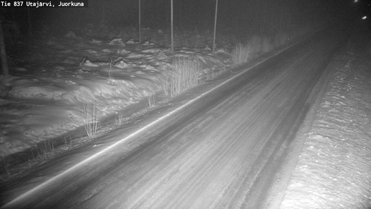 Weather Camera Image Väg 837 Utajärvi, Juorkuna, Utajärvi, Pohjois-Pohjanmaa