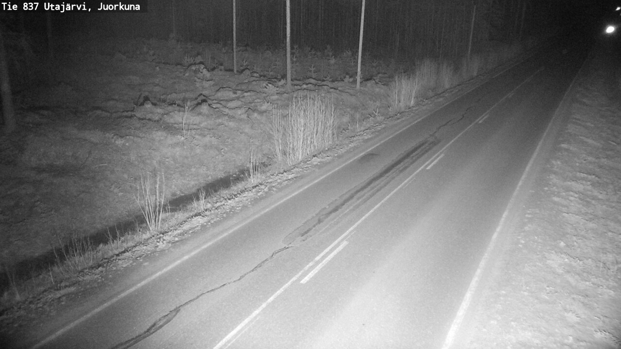 Weather Camera Image Väg 837 Utajärvi, Juorkuna, Utajärvi, Pohjois-Pohjanmaa