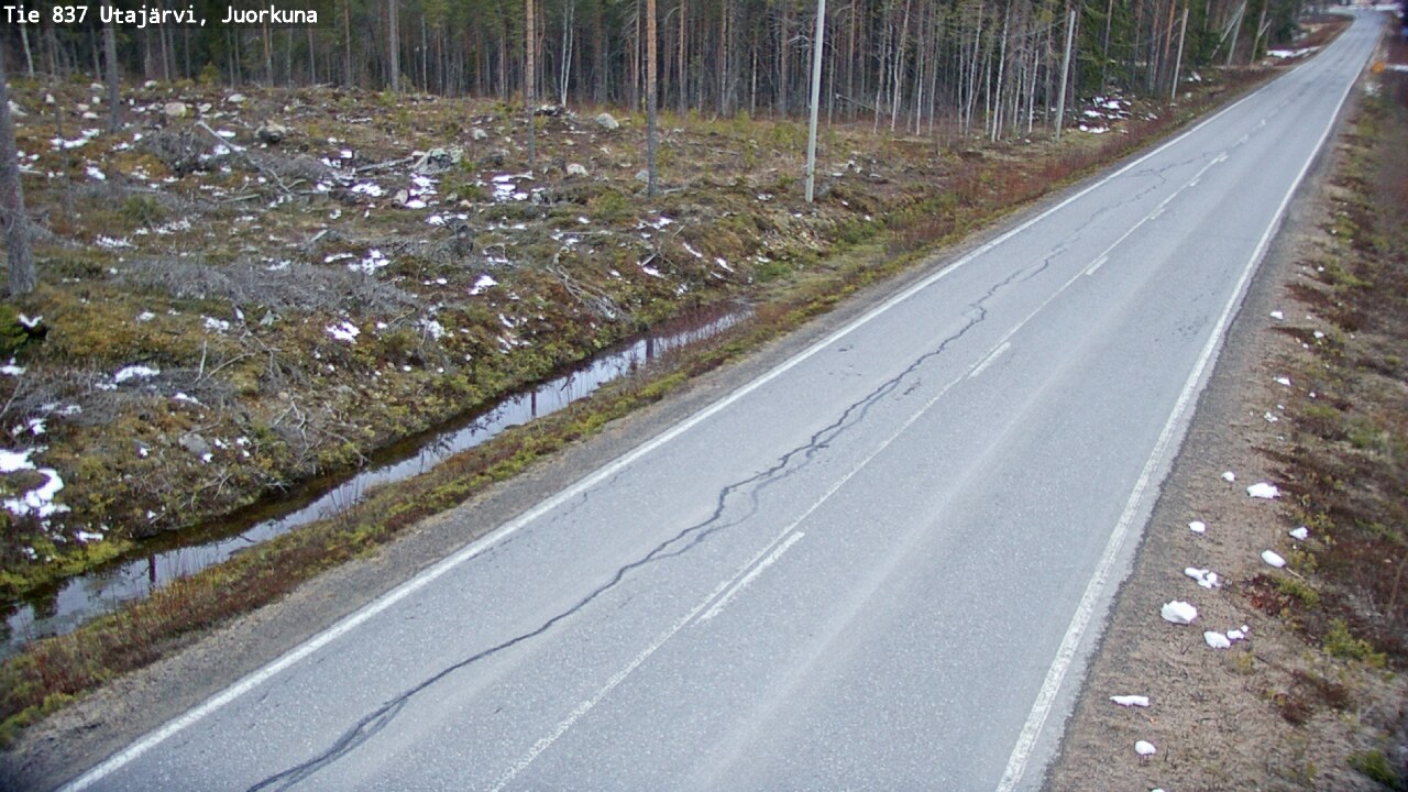 Weather Camera Image Road 837 Utajärvi, Juorkuna, Utajärvi, Pohjois-Pohjanmaa