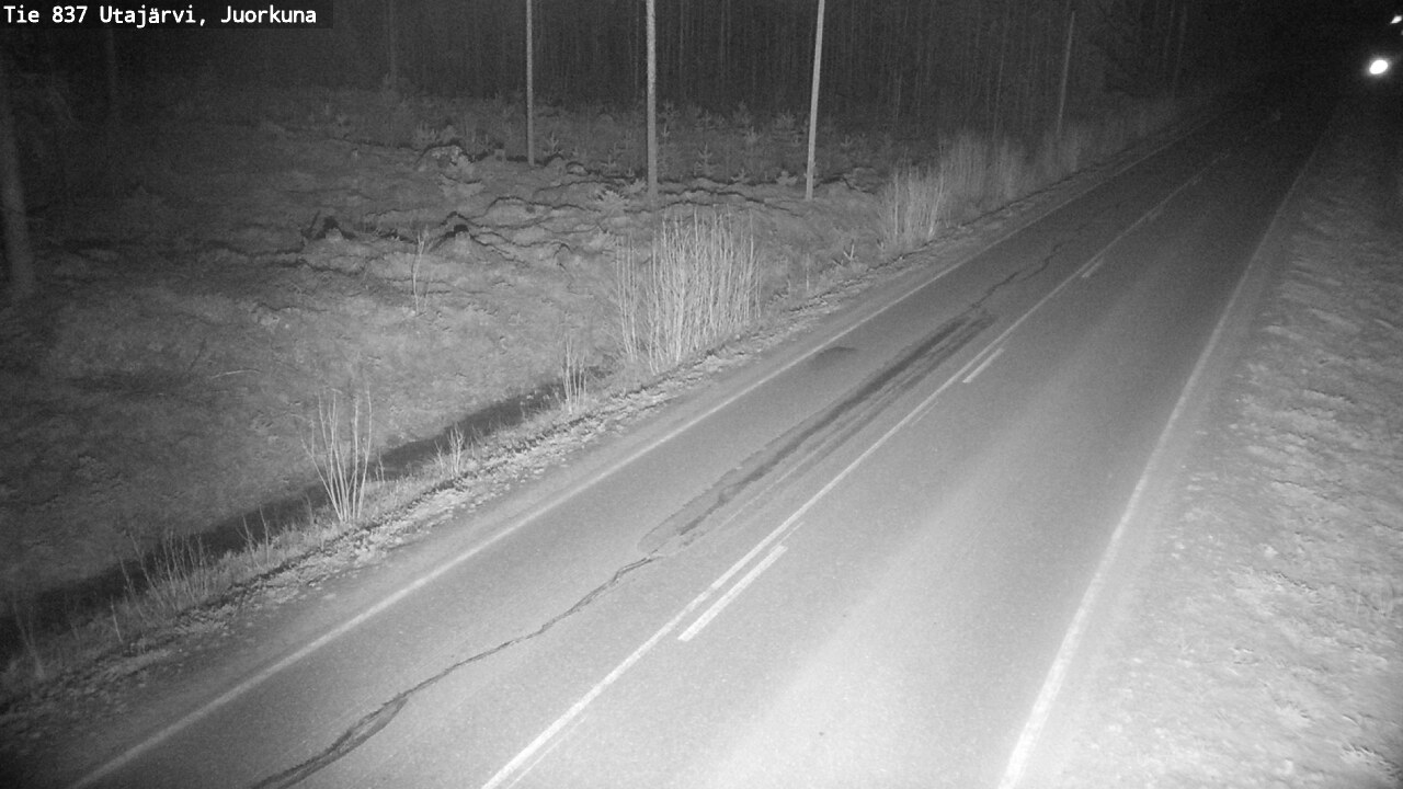 Weather Camera Image Väg 837 Utajärvi, Juorkuna, Utajärvi, Pohjois-Pohjanmaa