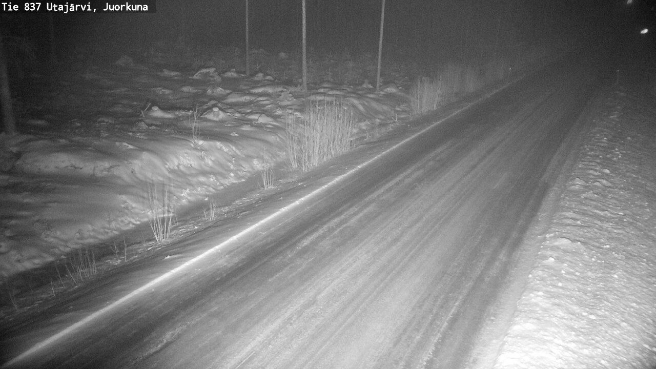 Weather Camera Image Väg 837 Utajärvi, Juorkuna, Utajärvi, Pohjois-Pohjanmaa