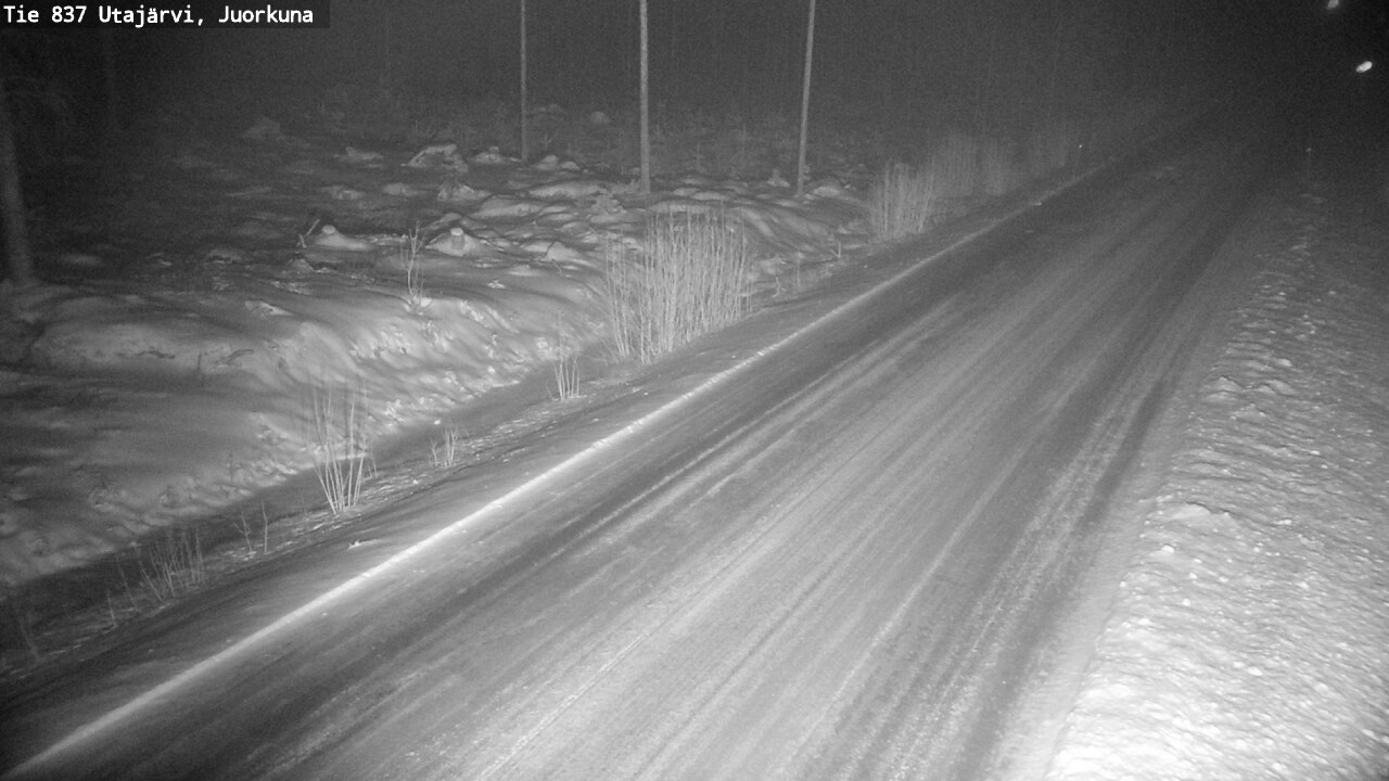 Weather Camera Image Väg 837 Utajärvi, Juorkuna, Utajärvi, Pohjois-Pohjanmaa