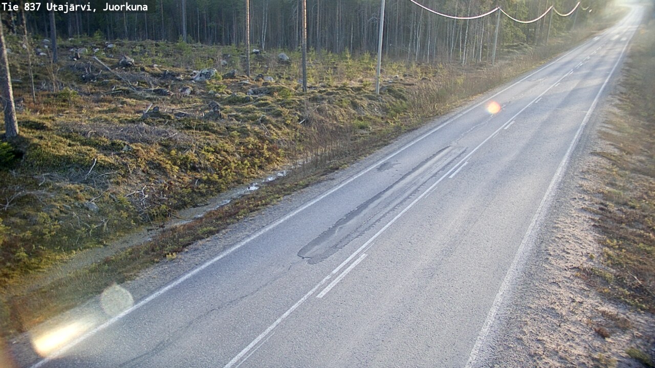 Weather Camera Image Väg 837 Utajärvi, Juorkuna, Utajärvi, Pohjois-Pohjanmaa