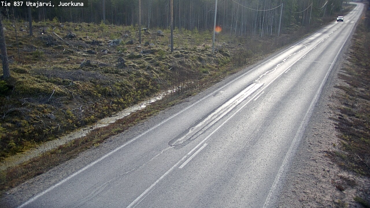 Weather Camera Image Väg 837 Utajärvi, Juorkuna, Utajärvi, Pohjois-Pohjanmaa