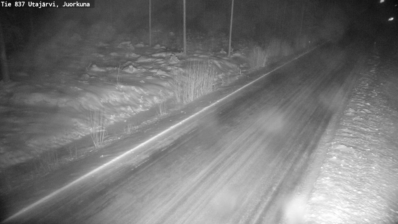 Weather Camera Image Väg 837 Utajärvi, Juorkuna, Utajärvi, Pohjois-Pohjanmaa