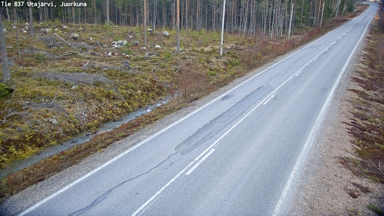 Weather Camera Image Väg 837 Utajärvi, Juorkuna, Utajärvi, Pohjois-Pohjanmaa
