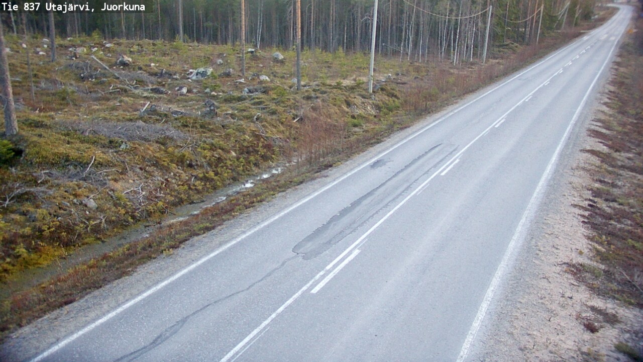 Weather Camera Image Väg 837 Utajärvi, Juorkuna, Utajärvi, Pohjois-Pohjanmaa