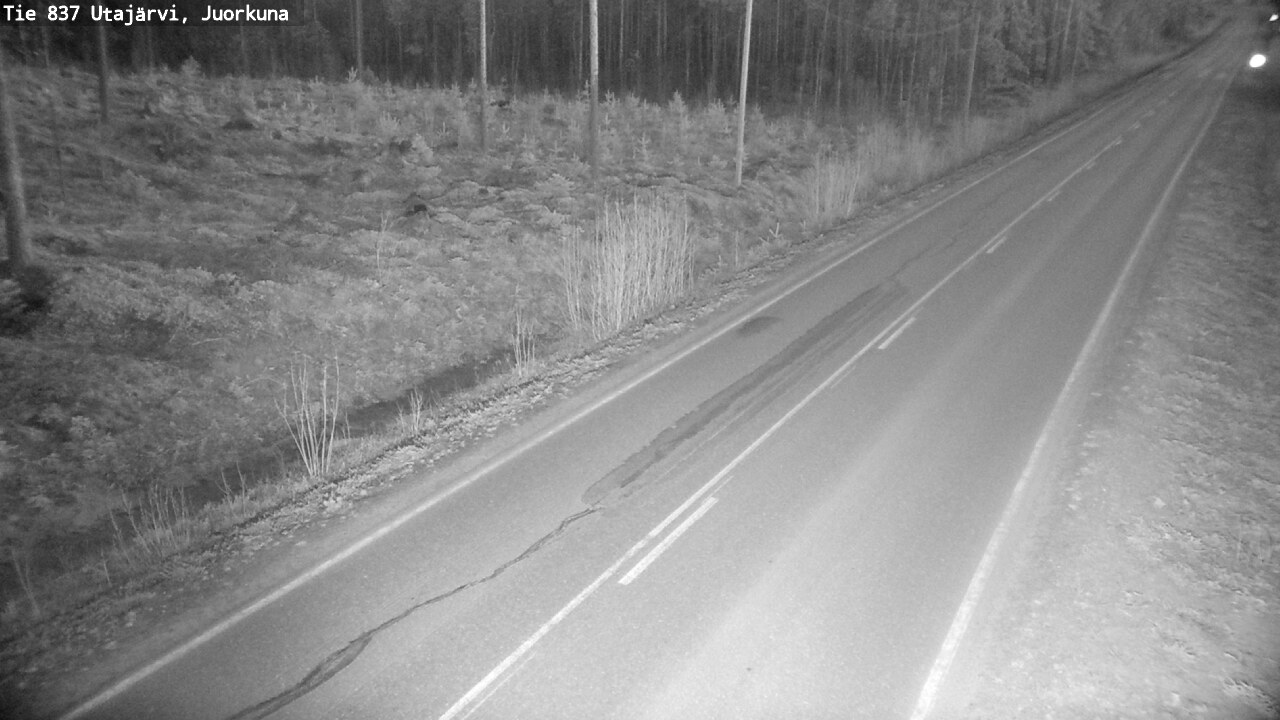 Weather Camera Image Väg 837 Utajärvi, Juorkuna, Utajärvi, Pohjois-Pohjanmaa