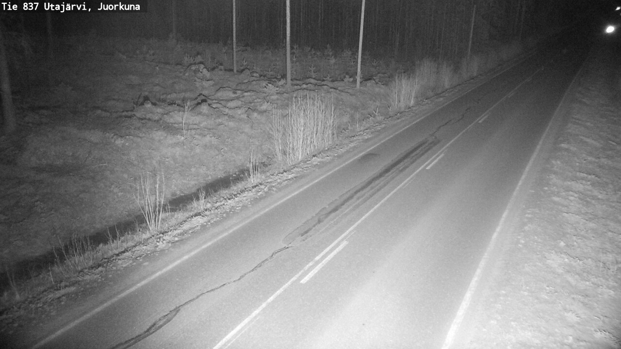 Weather Camera Image Väg 837 Utajärvi, Juorkuna, Utajärvi, Pohjois-Pohjanmaa