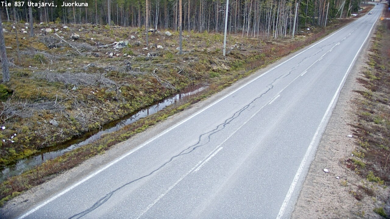 Weather Camera Image Road 837 Utajärvi, Juorkuna, Utajärvi, Pohjois-Pohjanmaa