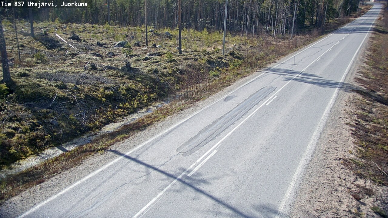 Weather Camera Image Väg 837 Utajärvi, Juorkuna, Utajärvi, Pohjois-Pohjanmaa