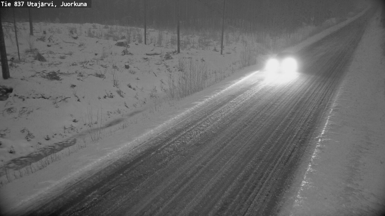 Weather Camera Image Väg 837 Utajärvi, Juorkuna, Utajärvi, Pohjois-Pohjanmaa
