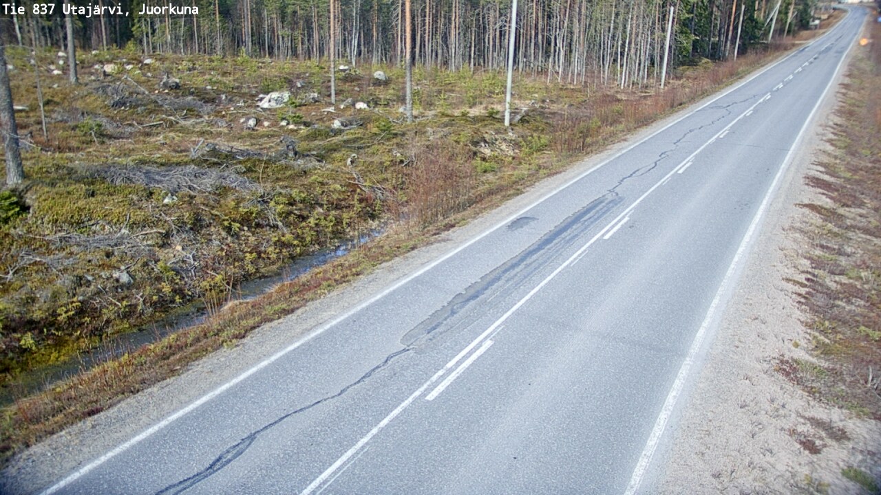 Weather Camera Image Väg 837 Utajärvi, Juorkuna, Utajärvi, Pohjois-Pohjanmaa