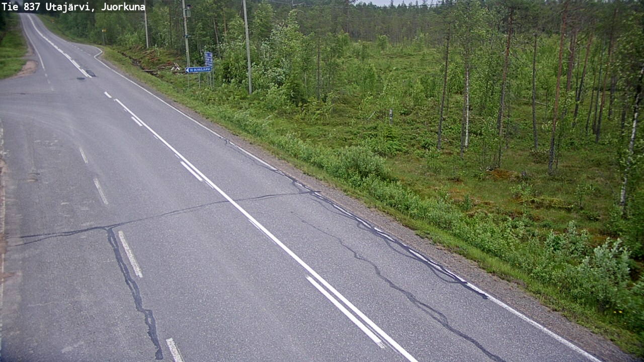 Weather Camera Image Väg 837 Utajärvi, Juorkuna, Utajärvi, Pohjois-Pohjanmaa