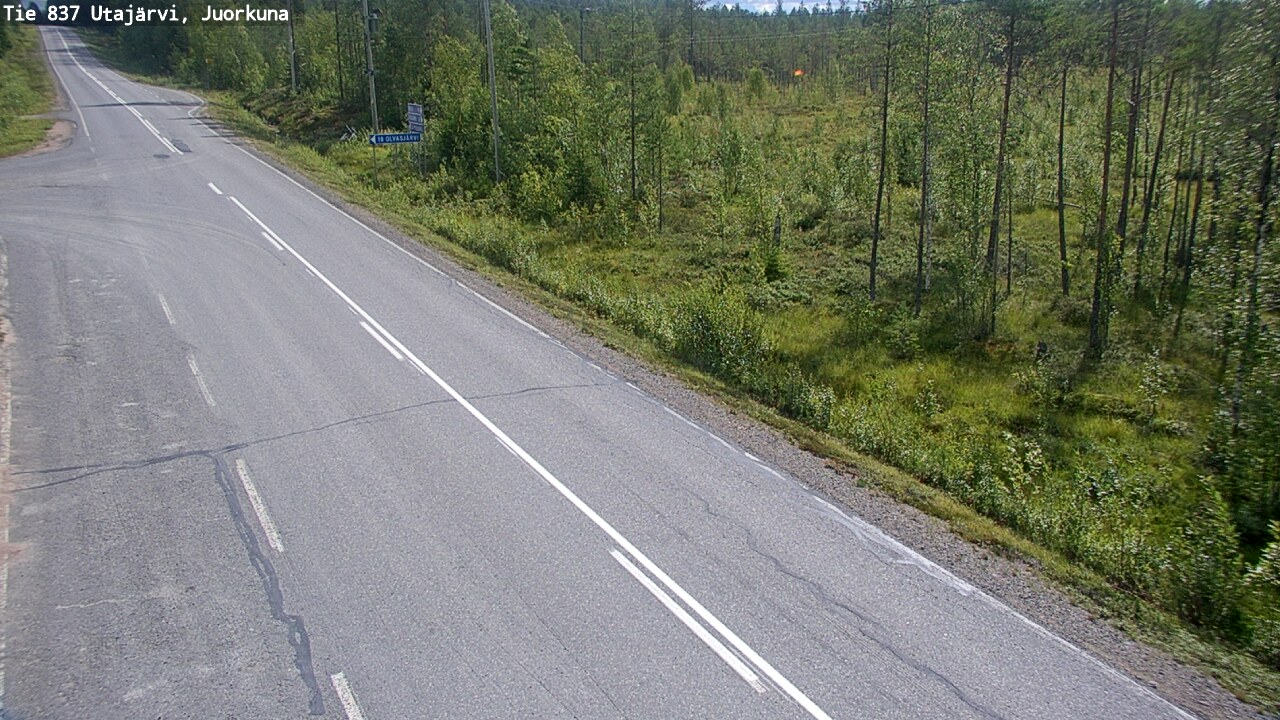 Weather Camera Image Väg 837 Utajärvi, Juorkuna, Utajärvi, Pohjois-Pohjanmaa