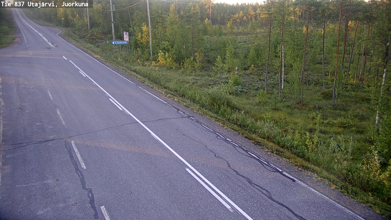 Weather Camera Image Road 837 Utajärvi, Juorkuna, Utajärvi, Pohjois-Pohjanmaa