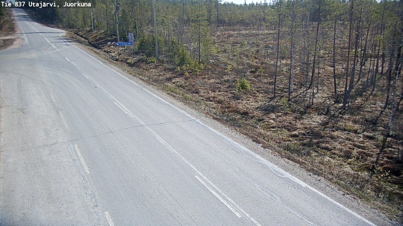 Weather Camera Image Väg 837 Utajärvi, Juorkuna, Utajärvi, Pohjois-Pohjanmaa