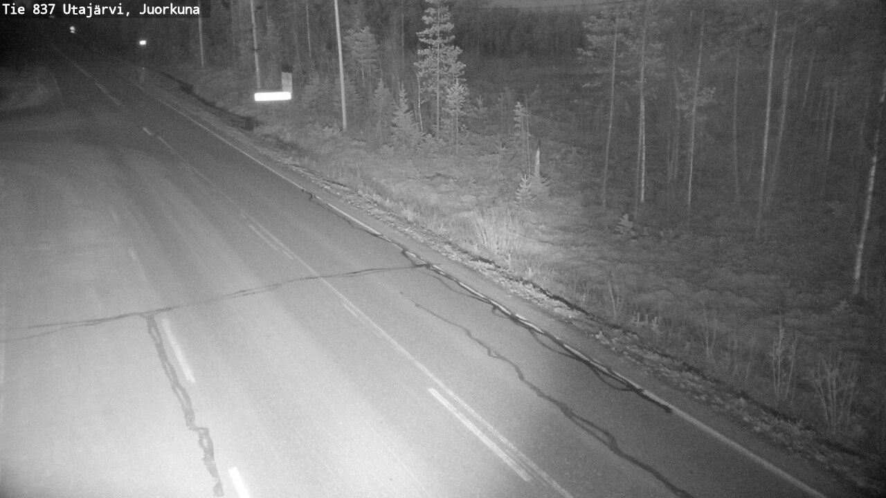 Weather Camera Image Väg 837 Utajärvi, Juorkuna, Utajärvi, Pohjois-Pohjanmaa