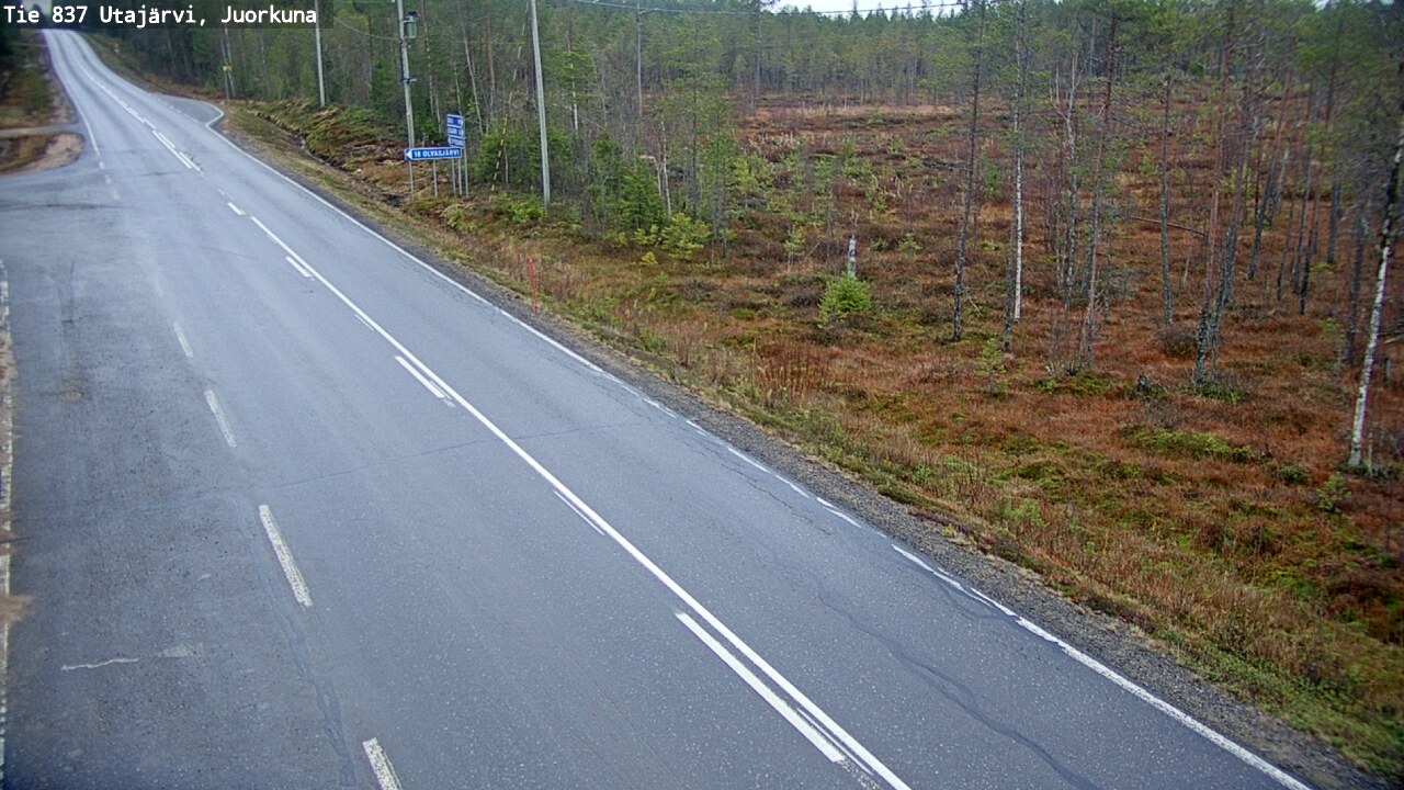 Weather Camera Image Road 837 Utajärvi, Juorkuna, Utajärvi, Pohjois-Pohjanmaa