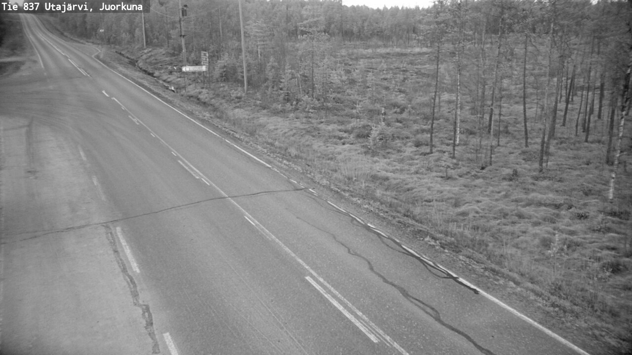 Weather Camera Image Väg 837 Utajärvi, Juorkuna, Utajärvi, Pohjois-Pohjanmaa