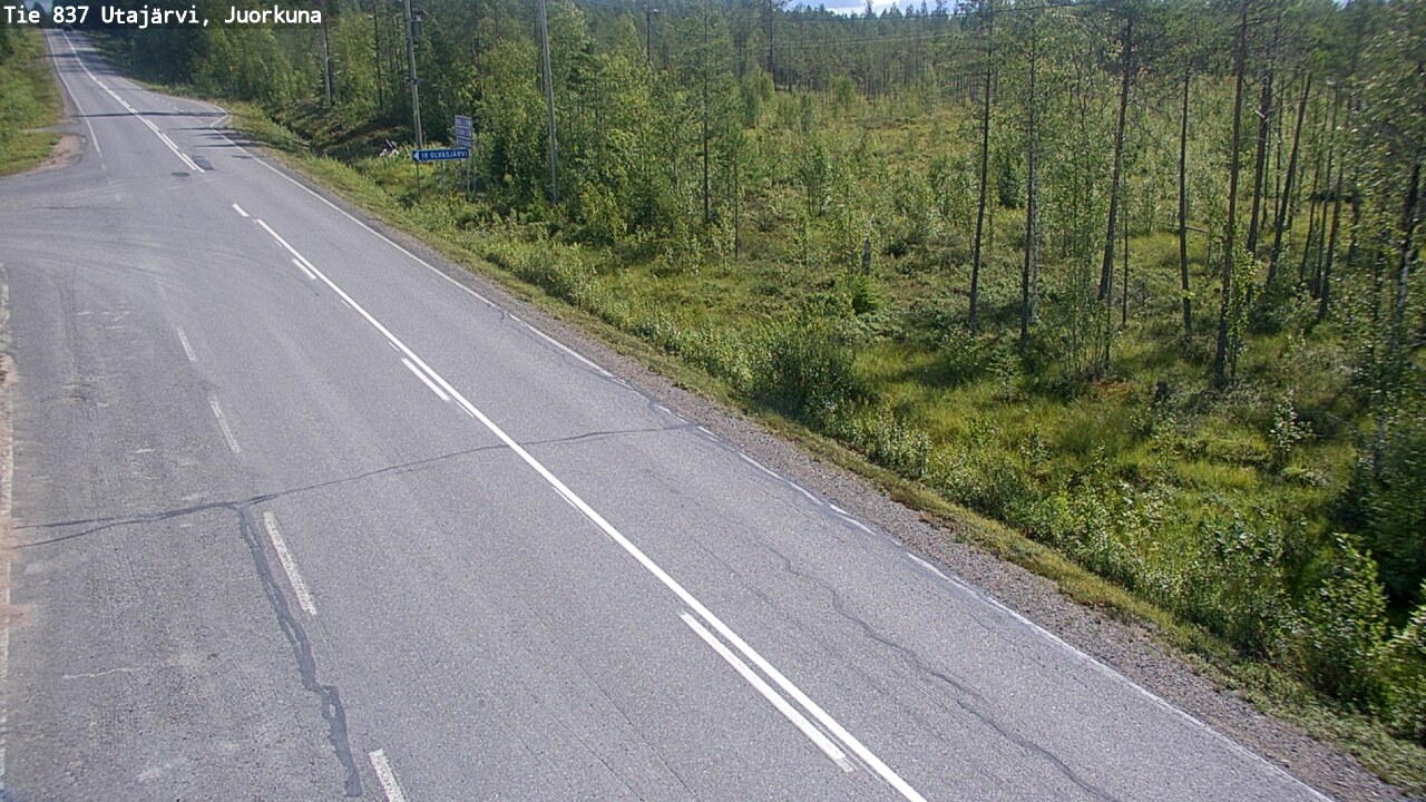 Weather Camera Image Väg 837 Utajärvi, Juorkuna, Utajärvi, Pohjois-Pohjanmaa