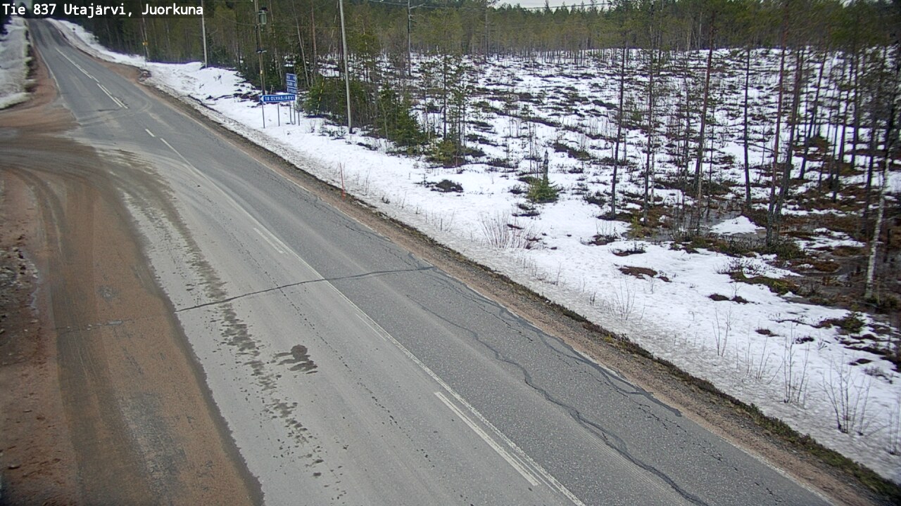 Weather Camera Image Väg 837 Utajärvi, Juorkuna, Utajärvi, Pohjois-Pohjanmaa