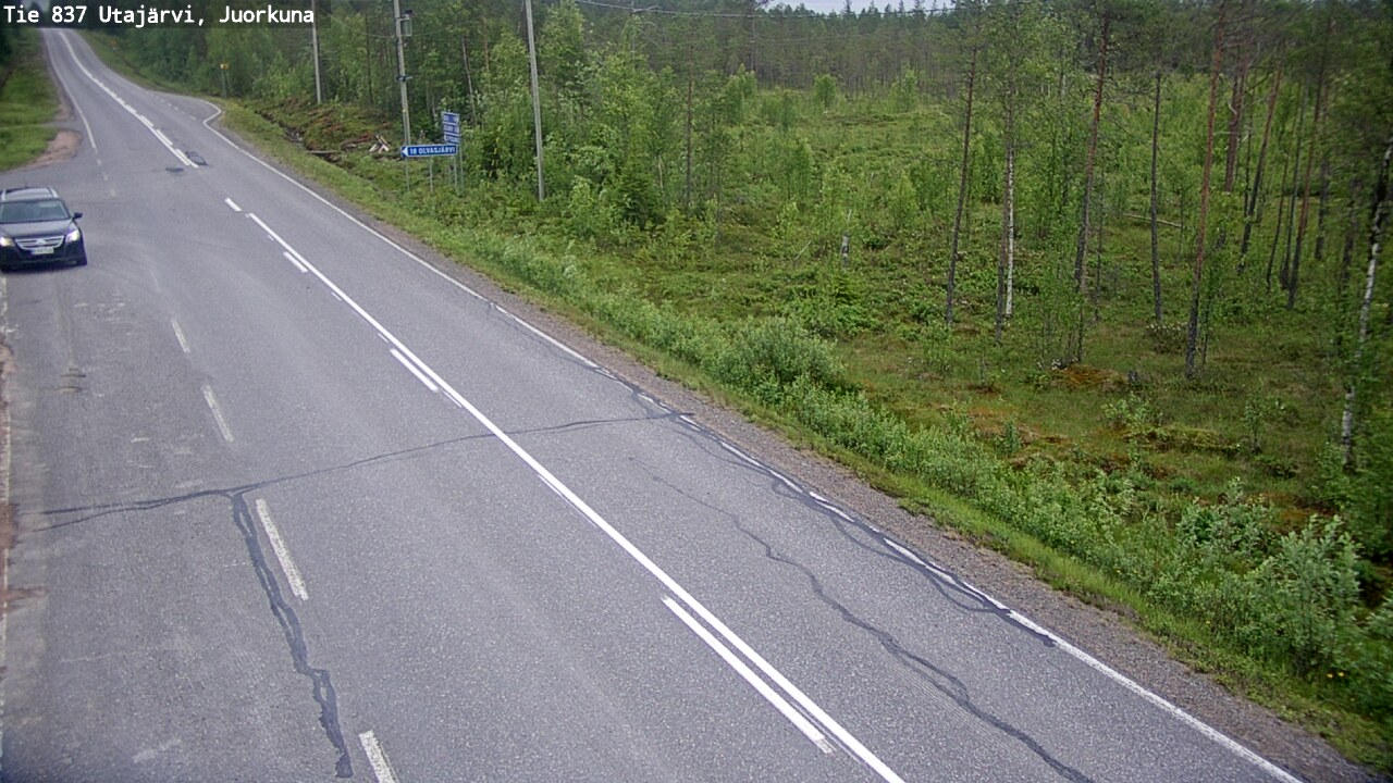 Weather Camera Image Väg 837 Utajärvi, Juorkuna, Utajärvi, Pohjois-Pohjanmaa