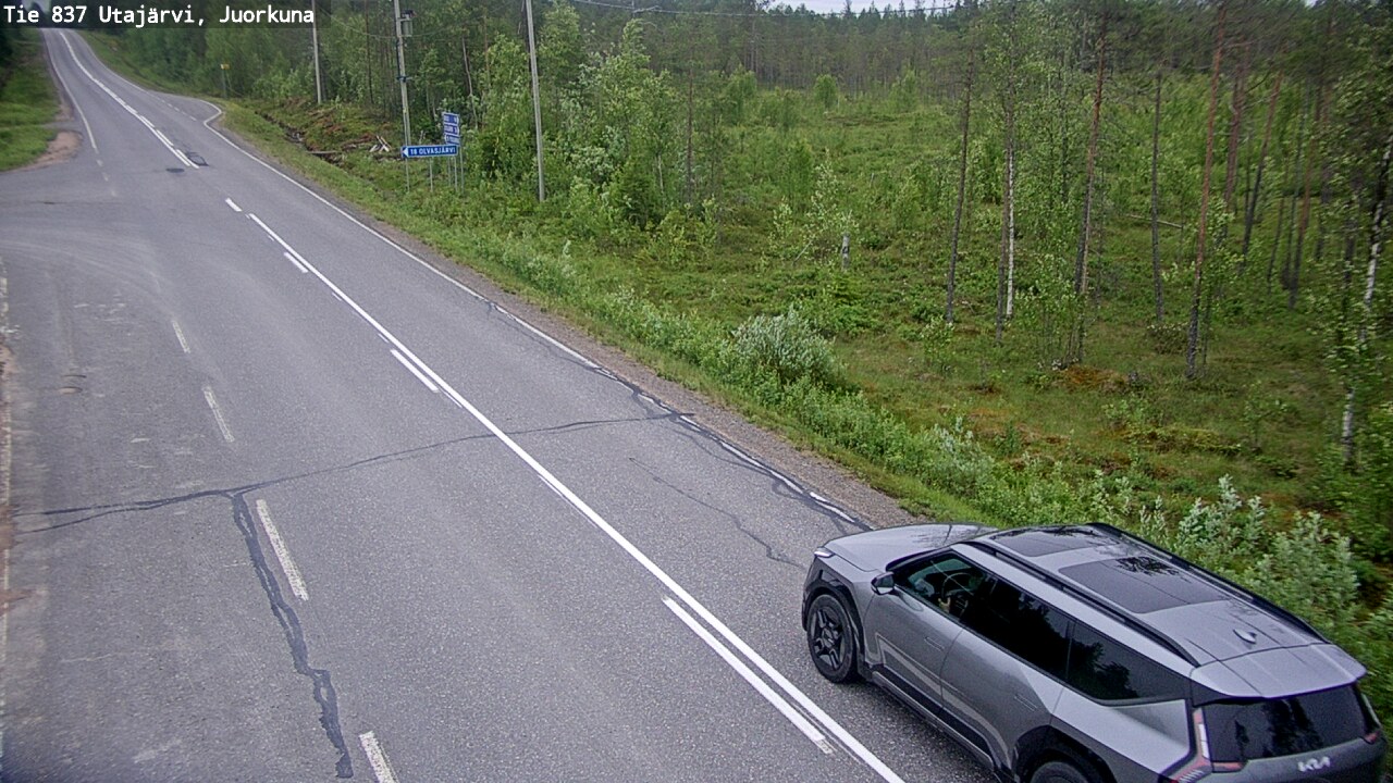 Weather Camera Image Väg 837 Utajärvi, Juorkuna, Utajärvi, Pohjois-Pohjanmaa