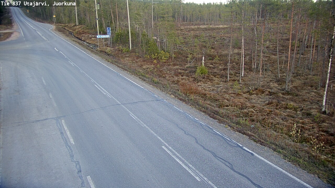 Weather Camera Image Väg 837 Utajärvi, Juorkuna, Utajärvi, Pohjois-Pohjanmaa