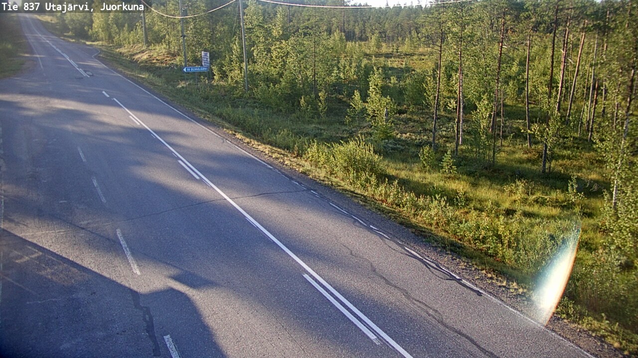 Weather Camera Image Road 837 Utajärvi, Juorkuna, Utajärvi, Pohjois-Pohjanmaa